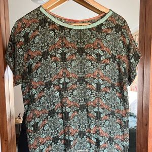 Beautiful Fox shirt vintage deadstock fabric handmade Etsy Gira e Rigira